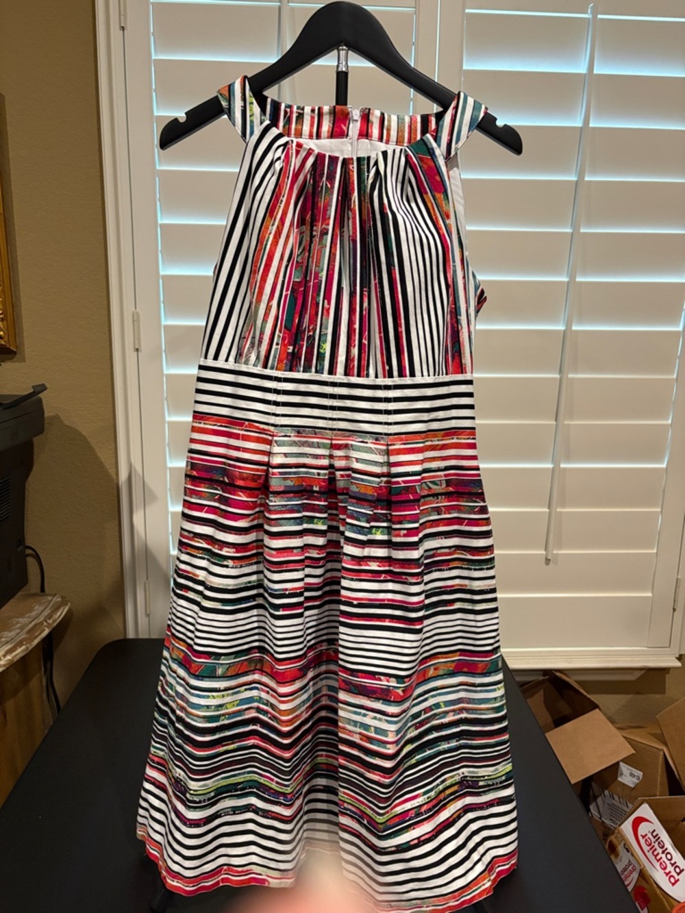 Nine West Multicolor Striped Blouse with Black and White Accents